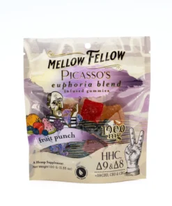 Mellow Fellow Picasso’s Euphoria Blend M-Fusion Gummies – Fruit Punch (1000 mg Total Cannabinoids)